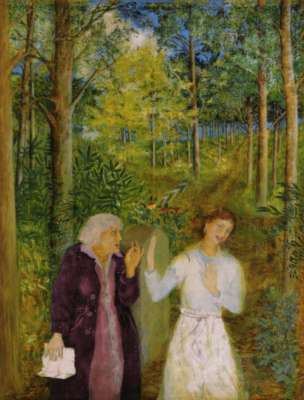 Mother and Daughter, Conversation in the Forest